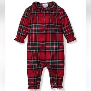 Petite Plume Baby's Brushed Twill Madeline Romper in Imperial Tartan 6/12 Months